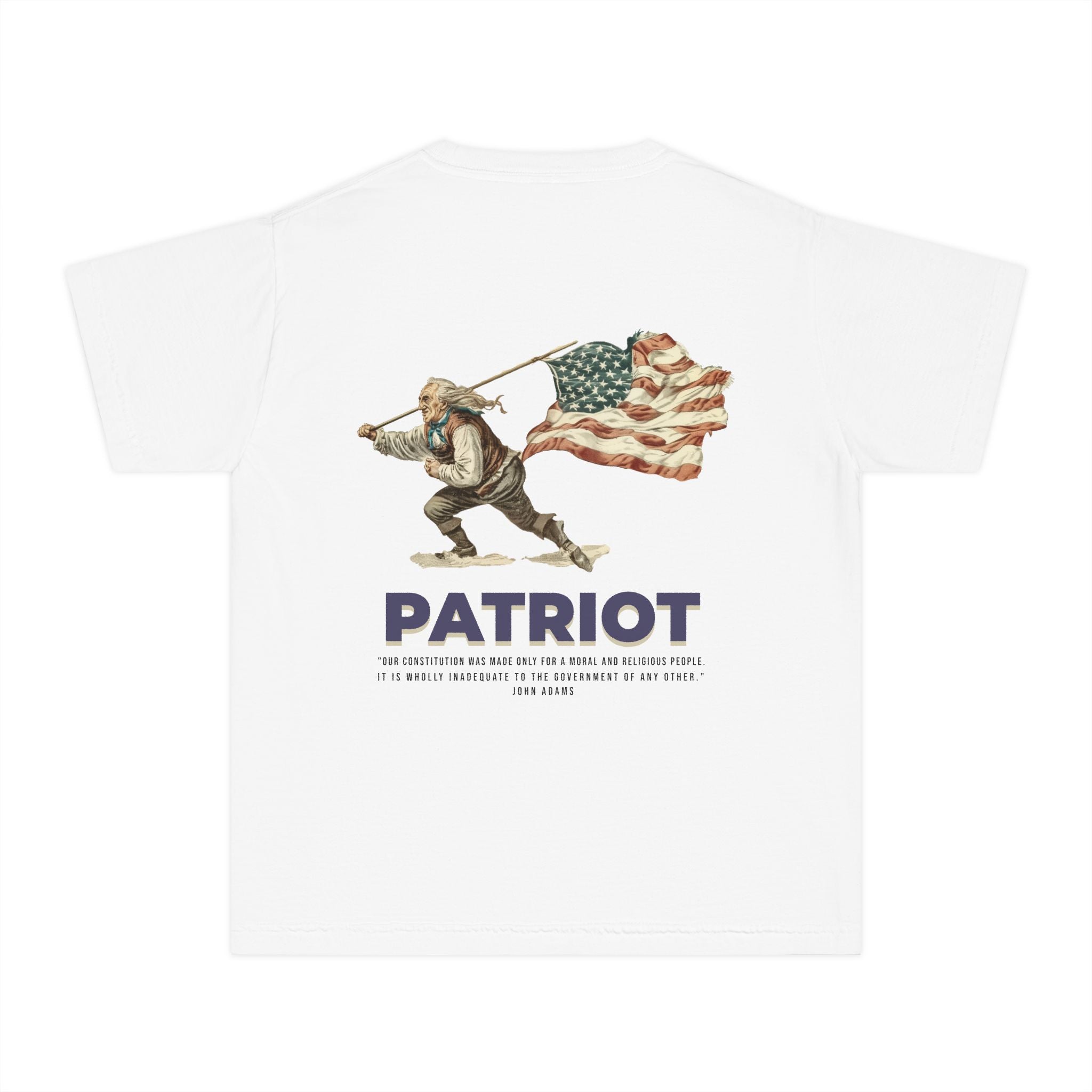 Patriotic Youth Midweight Tee, 4th of July Shirt, Trendy Boys and Girls Apparel, American Flag T-Shirt, Kids' Casual Wear